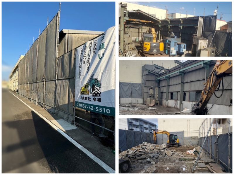 2024年10月名古屋市港区内解体工事　解体途中