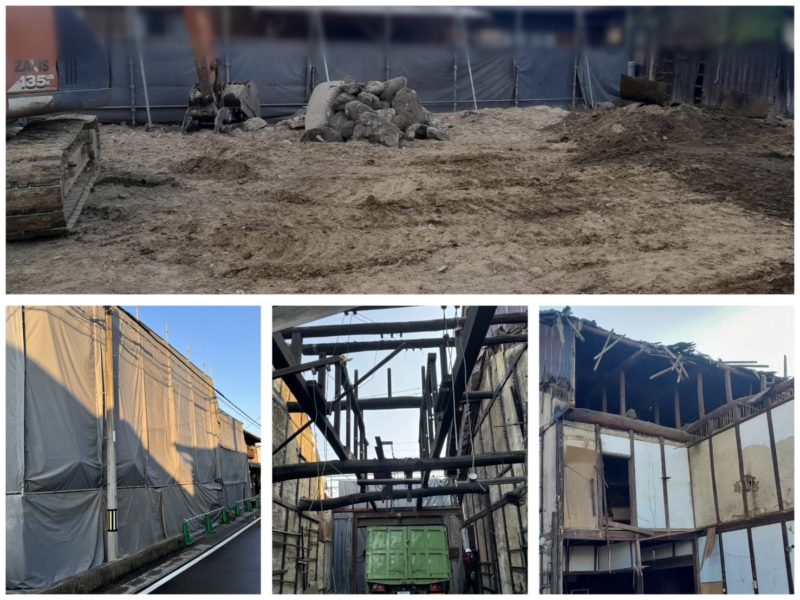 2024年11月三重県四日市市内解体工事　解体途中